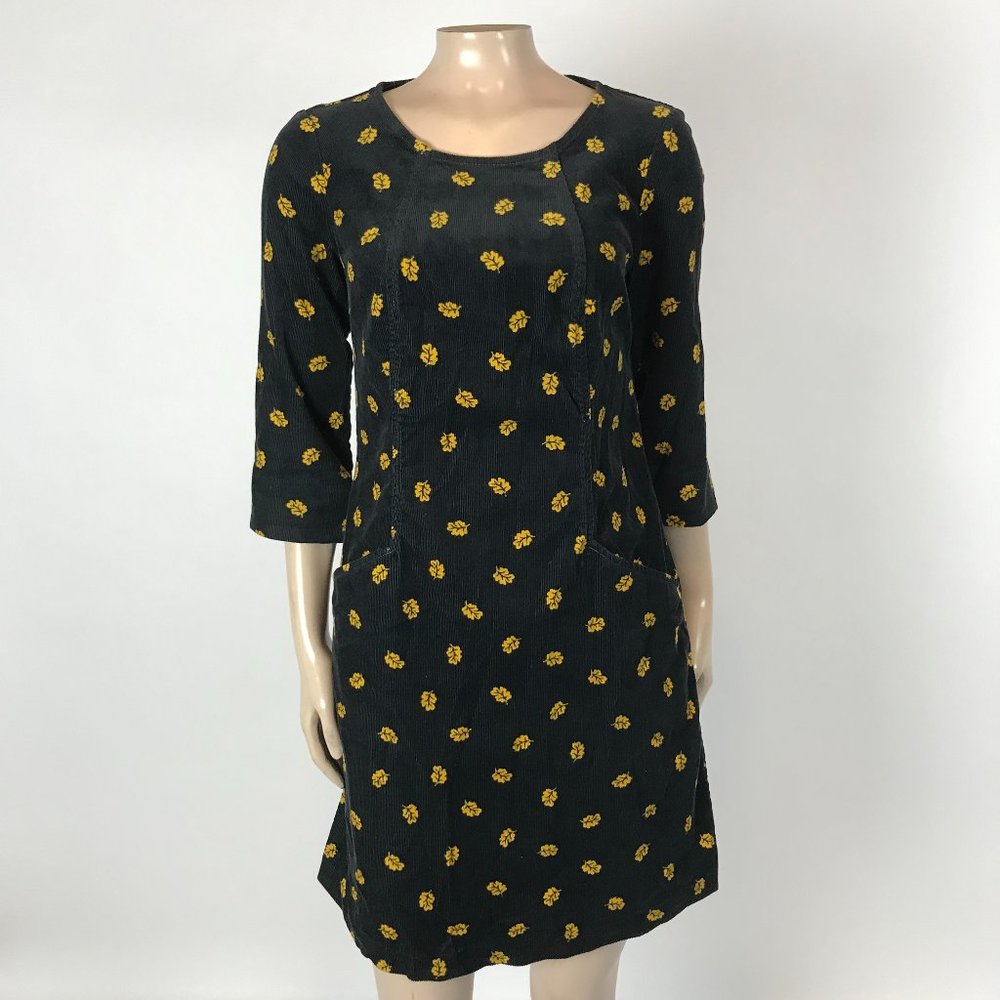 Boden Corduroy Leaf Print Dress size 4P